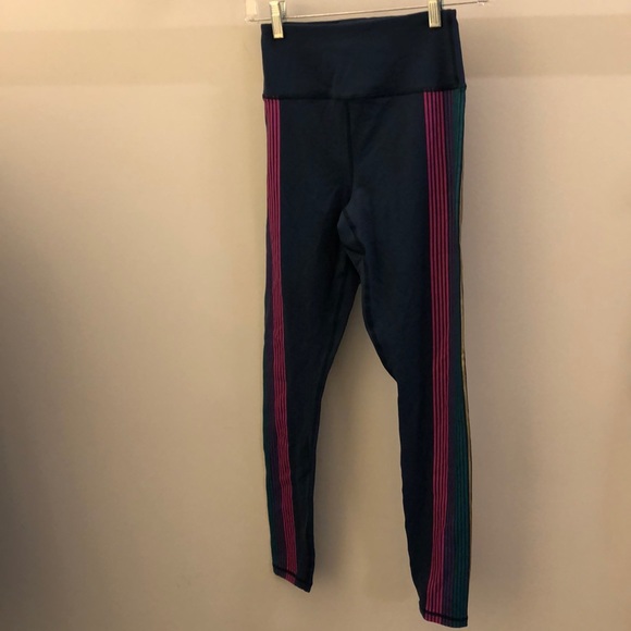 Spiritual Gangster Pants - Spiritual Gangster blue with rainbow legging, sz S Spiritual Gangster Pants - Spiritual Gangster blue with rainbow legging, sz S